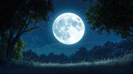 Poster - Beautiful moon in a 3D cartoon rendering