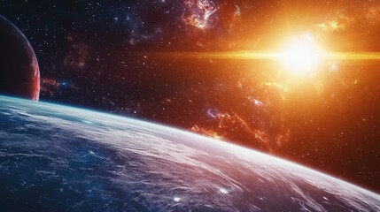 Aufkleber - Outer space in a 3D cartoon rendering