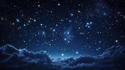 Aufkleber - Night sky with stars in a 3D cartoon rendering background