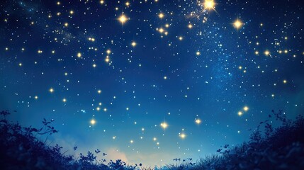 Aufkleber - Abstract long exposure of a clear night sky with shining stars in a 3D cartoon rendering