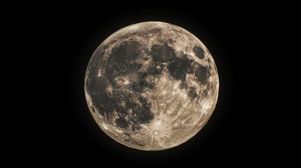 Wall Mural - isolated in the dark sky a 3d cartoon rendering of a super moon