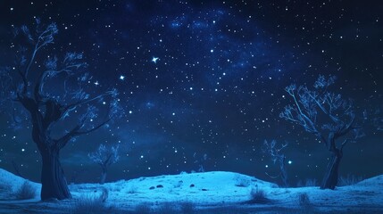 Aufkleber - Starlit sky in a 3D cartoon rendering