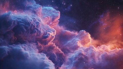 Fototapete - Hidden Nebulae A 3D Cartoon Rendering Exploring Images of Galaxies and Nebulae