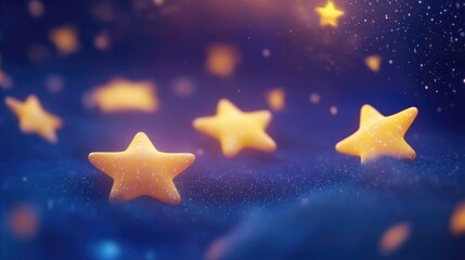 Aufkleber - 3D cartoon illustration depicting the stars of a galaxy in open space