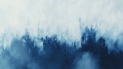 Poster - 3D cartoon depiction of a white blurred backdrop featuring a blue geometric repeat with a black space dirty art style abstract star watercolor smoked cosmos dyework bright sparkle paint sky ink te