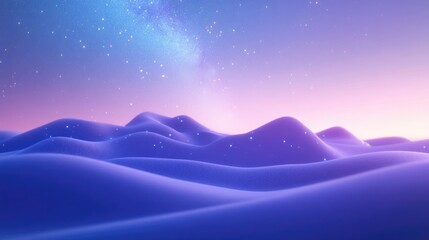 Wall Mural - 3d cartoon rendering depicting the milky way galaxy rising during the blue hour the image features s