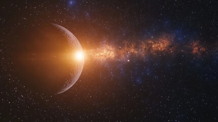 Aufkleber - 3D cartoon depiction of a planet s stars and galaxy in open space