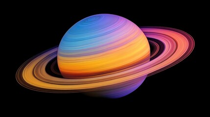 Aufkleber - Mysterious rings of the planet Saturn depicted in 3D cartoon illustration
