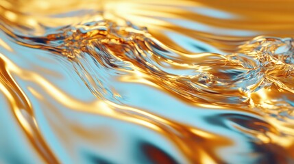 Poster - Abstract metallic liquid background in 3D cartoon rendering