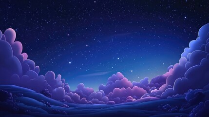 Aufkleber - Starlit sky in a 3D cartoon rendering