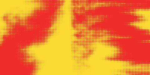 Wall Mural - dots halftone orange color pattern gradient texture with technology digital background. dots pop art