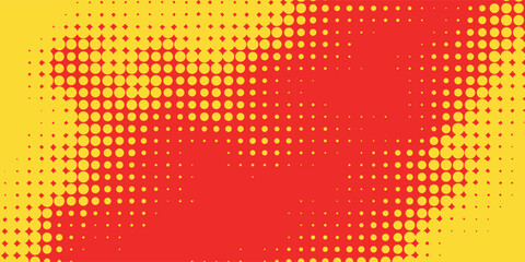 Wall Mural - dots halftone orange color pattern gradient texture with technology digital background. dots pop art