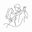 © LenaLensLife - Silhouette of dancing couple in elegant line art style
