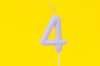 © alexander - Candle number 4 - Birthday with yellow