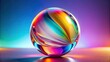 © Jotch - Abstract glass shape with colorful refraction effect, render, glass, abstract, shape, colorful, refraction, effect,render