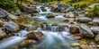 © Jotch - Small shallow alpine stream with fast flow over stones, stream, alpine, shallow, fast flow, stones, clear water