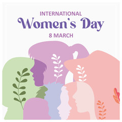 Silhouette of a woman for International Women's Day celebration. Honoring the contributions of women in history. Women's History Month 2025 concept. Flat vector illustration.