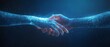 © Itsaree  - Business collaboration through a digital handshake, glowing hands meeting on a blue tech background, representing partnership, growth, and technological synergy