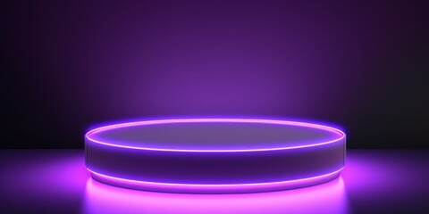 Poster - Circular Platform with Purple Neon Glow