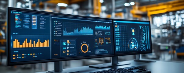 Poster - Hightech control interface displaying realtime analytics and performance charts
