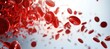 © video - Red and White Blood Cells Flowing in the Air on White Background Erythrocytes and Leukocytes in Bloodstream Medical and Health Concept