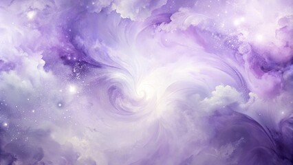 Wall Mural - Whimsical Swirls of Lavender and White, a Cosmic Tapestry of Stars and Clouds