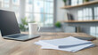 © Tossakan Photos - Image of workplace in office room without people.