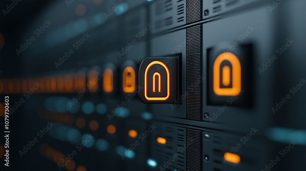 Data center concept with advanced cloud computing technology, featuring ...