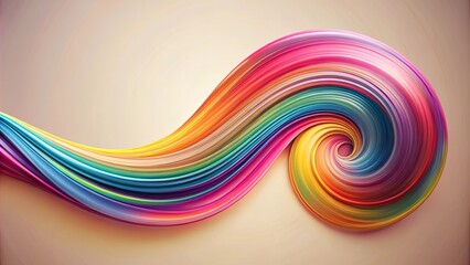 Wall Mural - Abstract Swirling Rainbow Ribbon of Color with Smooth Flowing Lines and Vibrant Hues
