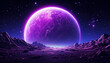 © Saravuth - A purple planet in a dark starry space