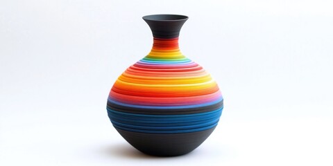 Sticker - Multicolored vase on white surface