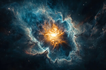 Wall Mural - acolorful space galaxy, cloud nebula, starry night cosmos, and supernova background in the field of 
