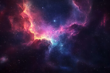Wall Mural - acolorful space galaxy, cloud nebula, starry night cosmos, and supernova background in the field of 