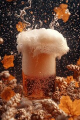 Wall Mural - Glass of Beer Close-Up