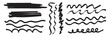 © Artopedia_1 - Hand drawn strikethrough, highlight markers, swirl, arrows and squiggles lines asset. Crosses, curved and trendy scribble brush strokes. Isolated vector illustration.