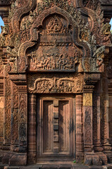 Wall Mural - Bas-relief Sculpture at Banteay Srei temple Siem Reap, Cambodia.