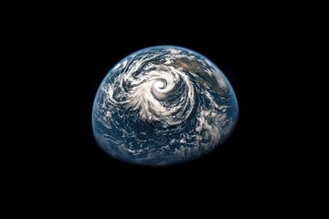 Wall Mural - Stunning view of the earth from space with a swirling storm system