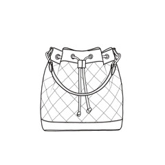 bucket bag for women, drawstring crossbody hobo, shoulder bag with detachable straps drawing templat