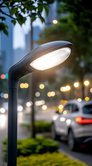 Canvas Print - Enhancing urban safety smart streetlight systems for effective pedestrian tracking in the internet of things era