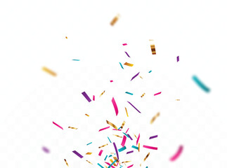 Wall Mural - colorful confetti celebrations design isolated on transparent background