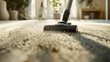 © Keopaserth - vacuum cleaner efficiently removes dirt and dust from carpet, showcasing its powerful suction capabilities. scene captures dynamic action of cleaning, creating sense of freshness and cleanliness