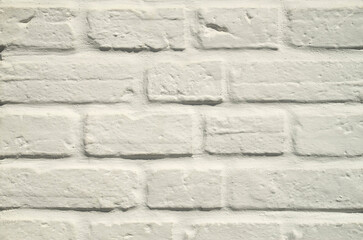 New white painted brick wall closeup