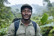 © Ari - African male ranger patrolling at foggy dense forest for conservation