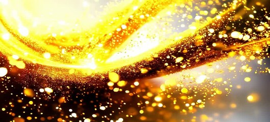 Wall Mural - golden sparkle lights background. generative video ai technology.