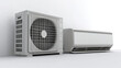 © Keopaserth - Modern mini split air conditioning unit with outdoor compressor and indoor unit, designed for efficient cooling and heating in residential spaces