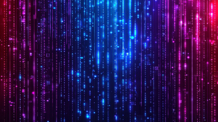 Digital data and binary code programming abstract cloud virtual reality cyberspace cyberpunk technology blue purple futuristic background