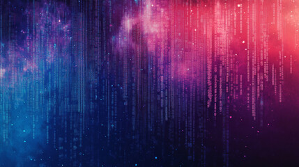 Digital data and binary code programming abstract cloud virtual reality cyberspace cyberpunk technology blue purple futuristic background