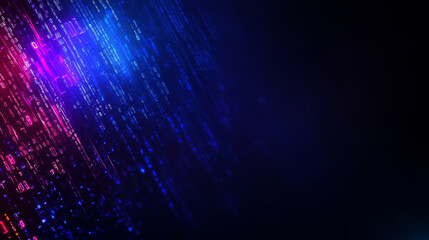 Digital data and binary code programming abstract cloud virtual reality cyberspace cyberpunk technology blue purple futuristic background