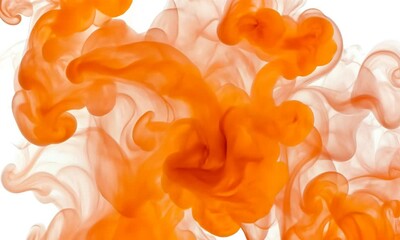 Canvas Print - abstract orange smoke isolated on a white background.