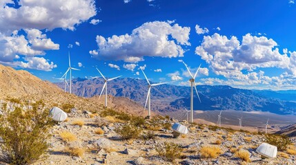 Aufkleber - Implementing energy storage systems in remote wind power farm renewable energy landscape aerial view sustainable solutions